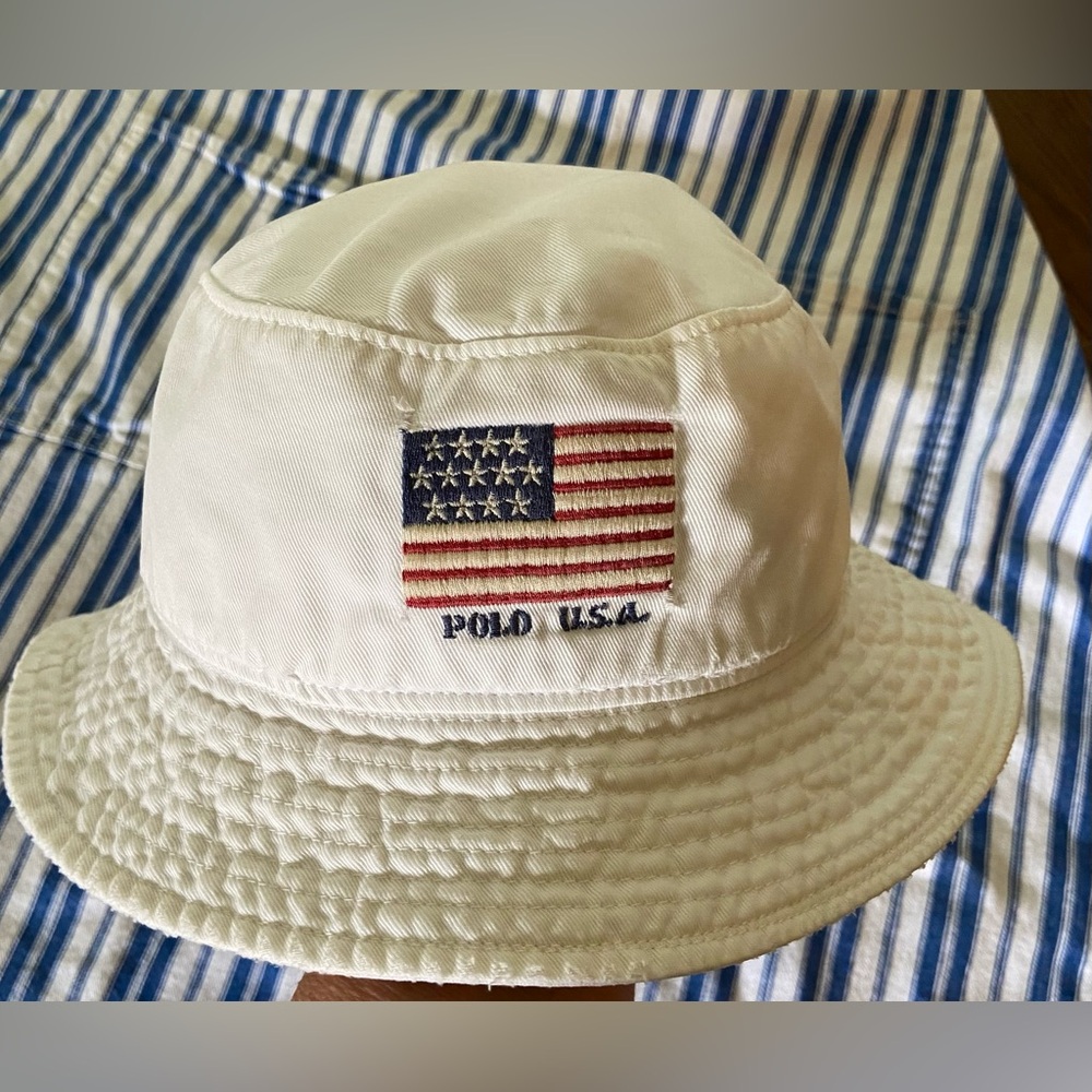 Polo by Ralph Lauren Red and White Hat with American Flag - Picture 1 of 10